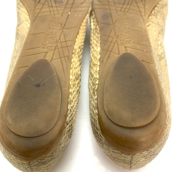 Kenneth Cole REACTION Gold Flats Slip On Shoes 7.5 - Picture 12 of 16